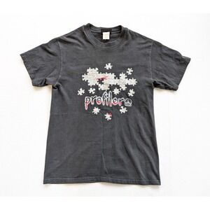 Vintage NBC Profiler Shirt Mens Medium‎ 90s TV Show USA Made Faded Black